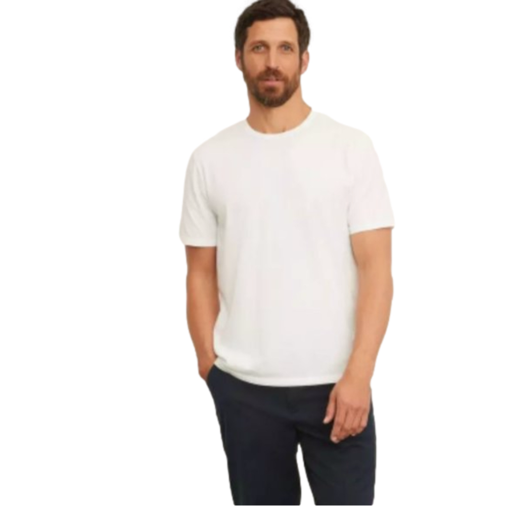 Vince Men's M39679363 White Off Crew‎ Tee NWT